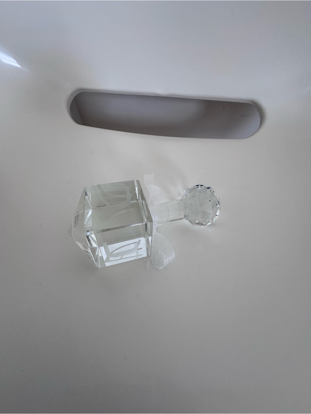 Optical Crystal Dreidel Hanukkah Judaica Decor Paperweight Hebrew Letters Gift - Picture 7 of 13